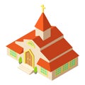 Tall church icon, isometric style Royalty Free Stock Photo