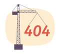Tall construction crane vector empty state illustration