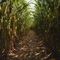 Tall corn plants (Zea mays) form Royalty Free Stock Photo