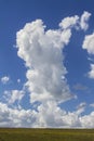 Tall cumulus cloud over Kansas prairie