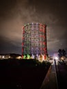 A tall cylindrical iron structure, now a venue for festivals and art exhibitions