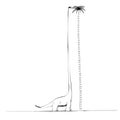 Tall Dinosaur eats from a Tall Palm Tree