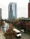 Tall Glass Building Downtown Vancouver, BC Royalty Free Stock Photo