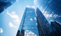tall glass building that reflects, ai generative Royalty Free Stock Photo