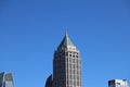 Tall glass modern office buildings in the city skyline with a blue sky in downtown Atlanta Royalty Free Stock Photo
