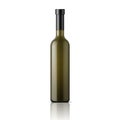 Tall glass wine bottle.