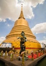 Church, tall gold tower, thai, asia, bangkok