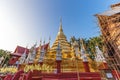 Tall golden pagoda in Wat Phan Tao, Chiang Mai, Thailand