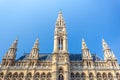 Tall gothic building of Vienna city hall Royalty Free Stock Photo