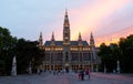 Tall gothic building of Vienna city hall, Austria