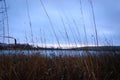 Tall-grass Foreground Lake Sunset With Clouds