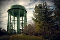 Tall Green Old Water Tower Royalty Free Stock Photo