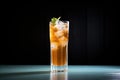 tall iced tea glass backlit with a bright glow Royalty Free Stock Photo
