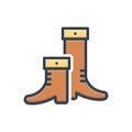 Color illustration icon for Tall, boot and long