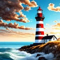 Lighthouse. AI-Generatet