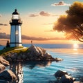 Lighthouse. AI-Generatet