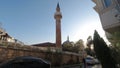 tall minaret of a mosque in Istanbul Royalty Free Stock Photo