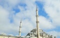 Tall minarets of the Suleman Fatih Mosque in Istanbul, Turkey.