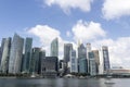 Tall and modern skyscrapers in business district of the city of Singapore Royalty Free Stock Photo