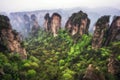 Tall mountain peaks of yuanjiajie Royalty Free Stock Photo