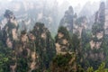 tall mountain peaks of yuanjiajie