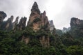 tall mountain peaks of yuanjiajie Royalty Free Stock Photo