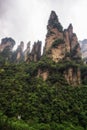 tall mountain peaks of yuanjiajie Royalty Free Stock Photo