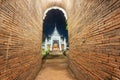 Entrance to Wat Lok Moli,Buddhist temple area,brick built archway,Chiang Mai,Thailand