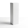 Tall, Narrow White Rectangular Box on a White Surface with Soft Shadow packaging container Royalty Free Stock Photo