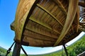 Tall observation tower from below