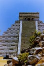 Tall Old Mayan Pyramid, Mexico Royalty Free Stock Photo