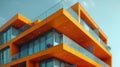 Tall Orange Building With Balconies