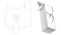 Tall packaging with heart shaped window die cut template Royalty Free Stock Photo