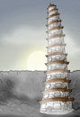 Tall pagoda illustration