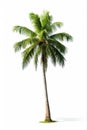 Palm tree with lush branches isolated on white background Royalty Free Stock Photo