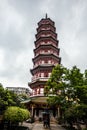 Tall Pazhou pagoda temple in the center of Guangzhou city
