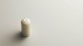Tall pillar candle on neutral background Royalty Free Stock Photo
