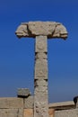 Tall pillar in runes of Hampi Royalty Free Stock Photo