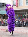 Tall Purple Chinese Lion at the Festival in Chinatown