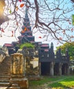 Bagaya Monastery from its garden, Ava, Myanmar Royalty Free Stock Photo