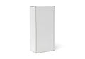 A tall, rectangular, metallic gray box standing upright against a white background Royalty Free Stock Photo