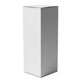 A tall, rectangular, metallic, silver-colored object standing upright against a white background Royalty Free Stock Photo
