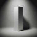 Tall rectangular prism shaped object illuminated by spotlight isolated on white background Royalty Free Stock Photo