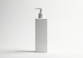 Minimalist white pump bottle for liquid soap or lotion on a clean background Royalty Free Stock Photo