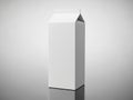 A tall, rectangular, white box with a pointed top standing upright on a reflective surface Royalty Free Stock Photo