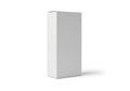 A tall, rectangular, white box standing upright against a white background Royalty Free Stock Photo