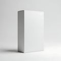A tall, rectangular, white box standing upright against a gray background Royalty Free Stock Photo