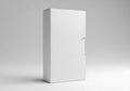A tall rectangular white box stands isolated against a plain light gray background Royalty Free Stock Photo