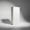 A tall, rectangular white box stands upright against a neutral background. The box is Royalty Free Stock Photo