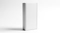 A Tall Rectangular White Cardboard Box Standing Upright on a White Surface with Subtle Shadows Royalty Free Stock Photo
